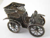 Appraisal: A Russian hallmarked silver miniature motor car c approx x