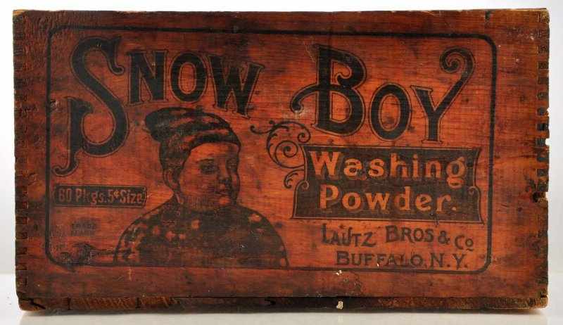 Appraisal: Snow Boy Washing Powder Crate Description Late s Great graphic