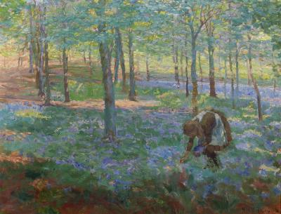 Appraisal: William Holt Yates Titcomb - Picking Bluebells signed lower right