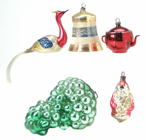 Appraisal: A group of Christmas ornaments late th first half th