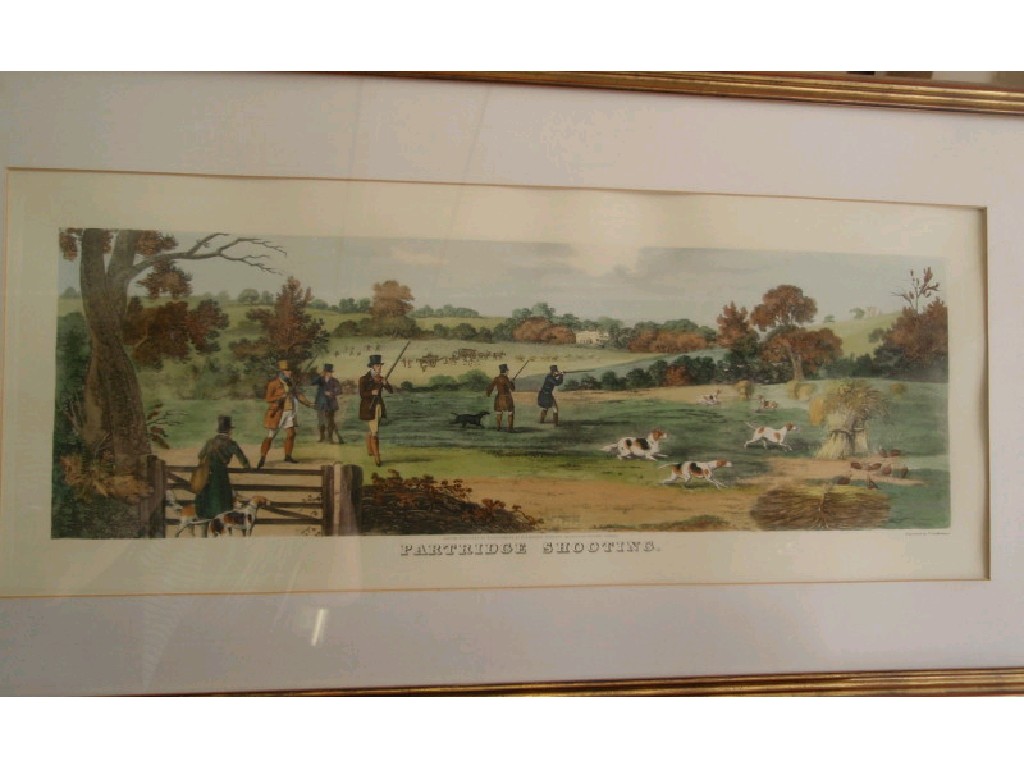 Appraisal: Pheasant and partridge shooting a pair of modern gilt framed