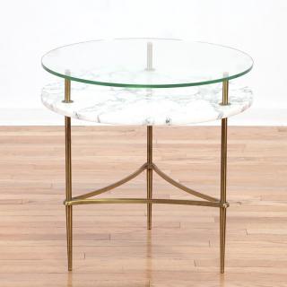 Appraisal: Manner Gio Ponti marble top occasional table Manner Gio Ponti