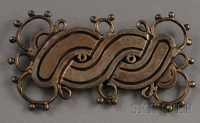 Appraisal: William Spratling Sterling Silver Brooch s Mexico lg in