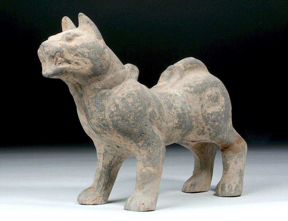 Appraisal: Chinese Han Dynasty Terracotta Dog Statue Originally Listed At Far