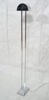 Appraisal: Modernist Double Chrome Column Floor Lamp Semi c Modernist Double