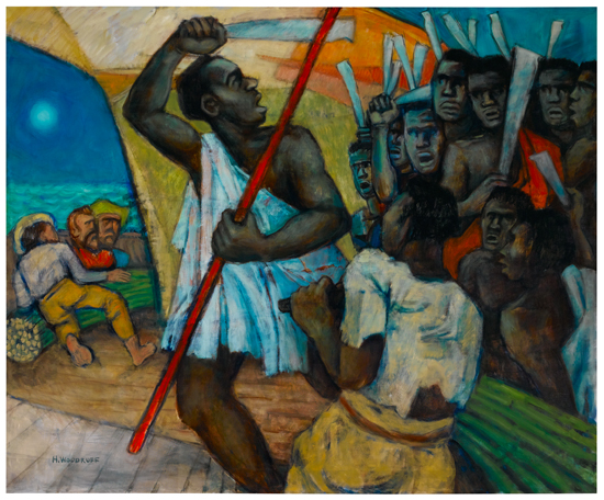 Appraisal: HALE WOODRUFF - Cinque Exhorts his Captives Oil on canvas