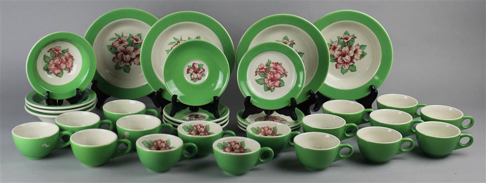 Appraisal: DOROTHY DRAPER STYLE RHODODENDRON DISHWARE FROM THE GREENBRIER HOTEL to