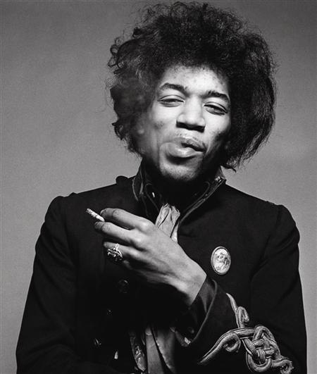 Appraisal: GERED MANKOWITZ BRITISH B JIMI HENDRIX SMOKING Archive silver gelatin