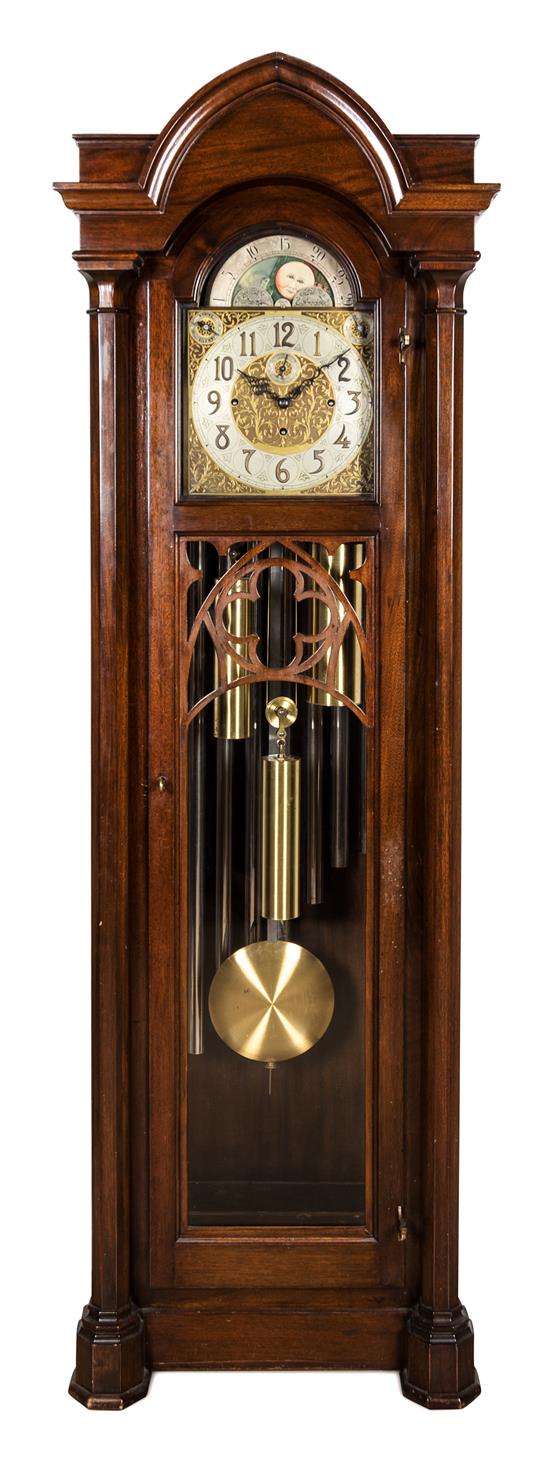 Appraisal: Sale Lot A German Mahogany Nine-Tube Tall Case Clock winterhalder