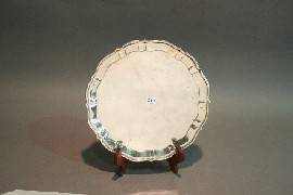 Appraisal: A circular salver in continental silver with everted lip impressed