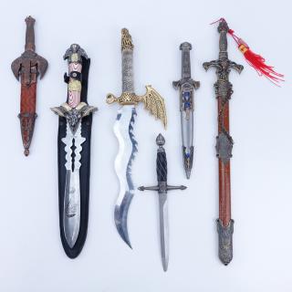 Appraisal: Collection of Six Fantasy Short Swords and Daggers A few