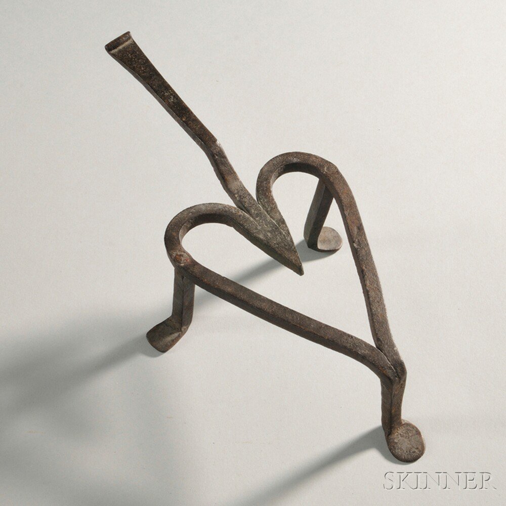 Appraisal: Wrought Iron Heart-shaped Trivet America late th early th century