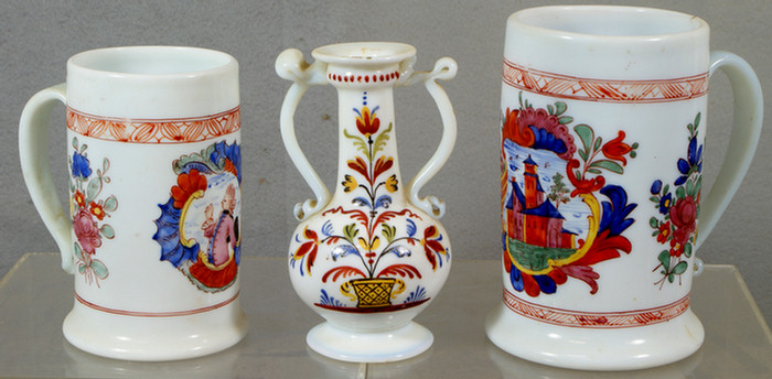 Appraisal: Lot of pieces of enameled Bristol like glass English or