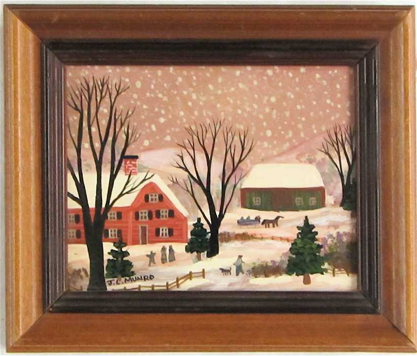 Appraisal: JANET MUNRO OIL ON BOARD Massachusetts Florida born Winter by