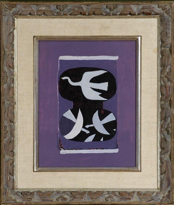 Appraisal: After Georges Braque Trois Oiseaux sur Fond Violet Reproduction print