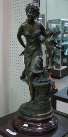 Appraisal: Bronzed Statue of Woman and Angel signed in casting Anglade