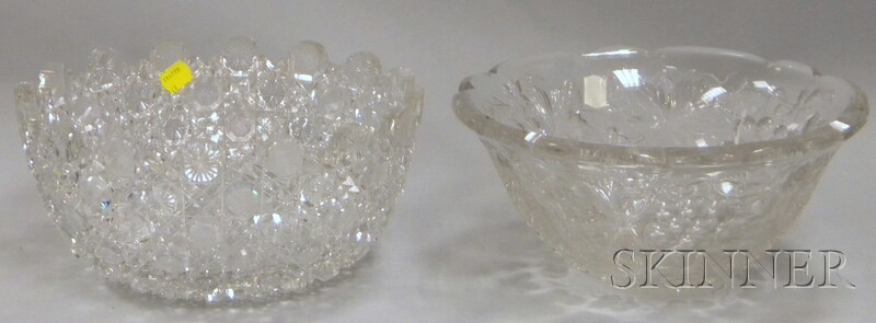 Appraisal: Brilliant Cut Colorless Glass Fruit Bowl and a Pressed Colorless