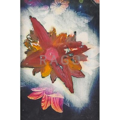 Appraisal: Ross Bleckner American b Untitled Paint on postcard framed x