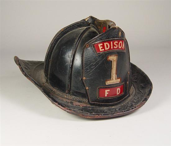 Appraisal: Leather Fireman's Helmet Early th Century Manufactured by Cairns Brother