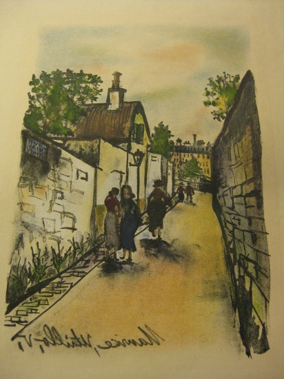 Appraisal: MAURICE UTRILLO La Rue Saint-Vincent Color lithograph on imitation Japan