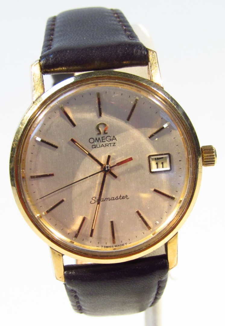 Appraisal: A mid- thC gentleman's Omega Seamaster quartz wristwatch with cm