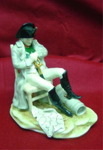 Appraisal: DRESDEN FIGURINE - NAPOLEON AND CANNON