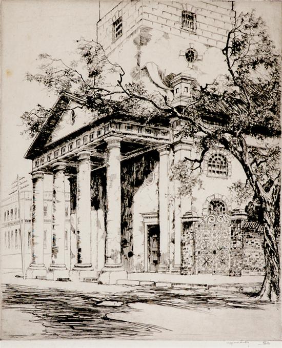 Appraisal: Alfred Hutty South Carolina - OLD ST MICHAELS CHARLESTON drypoint