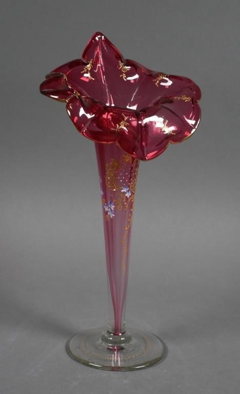 Appraisal: Bohemian Moser JACK in the PULPIT glass vase with hand