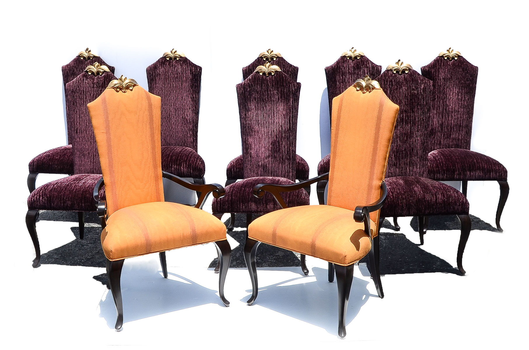 Appraisal: MODERN UPHOLSTERED DINING CHAIRS Comprising - Armchairs - Side chairs