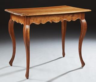 Appraisal: French Louis XV Style Carved Walnut Center Table late th