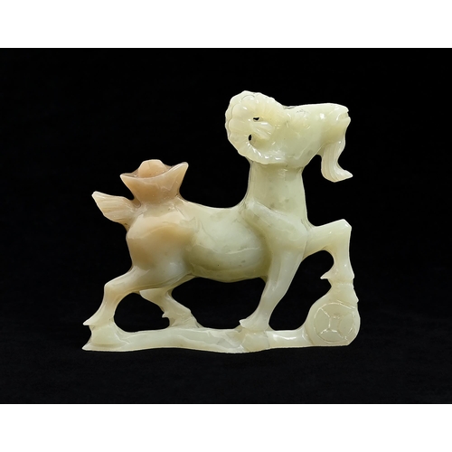 Appraisal: A Chinese jade carving of a goat mm h More