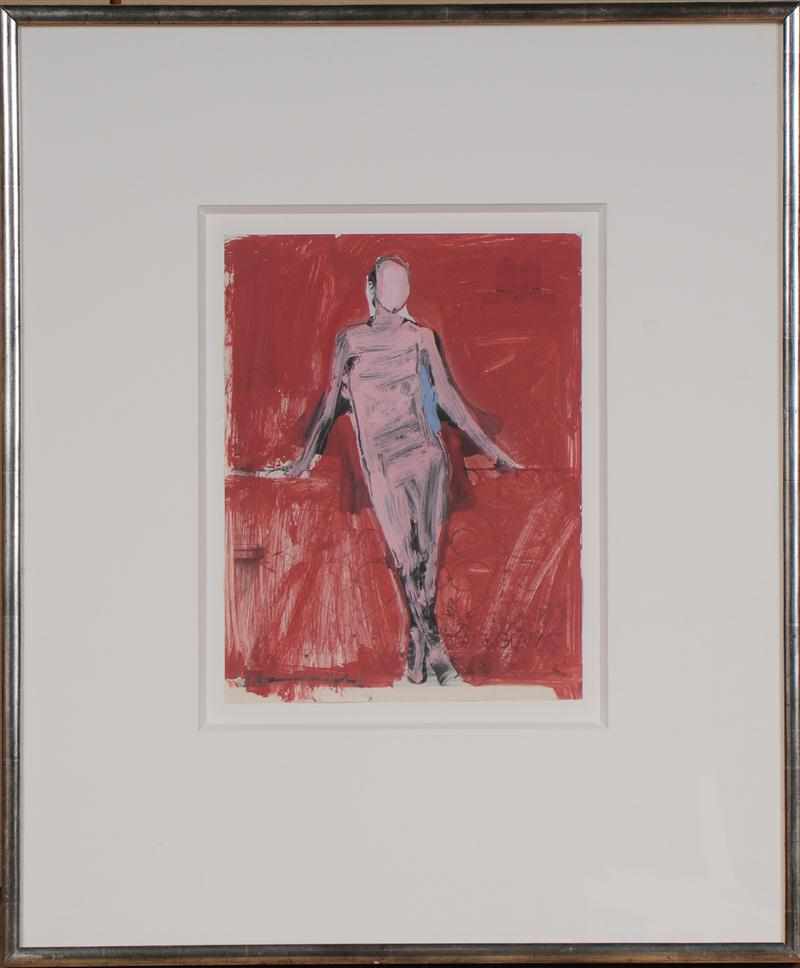 Appraisal: MANUEL NERI b SITTING AND STANDING STUDY NO Mixed media