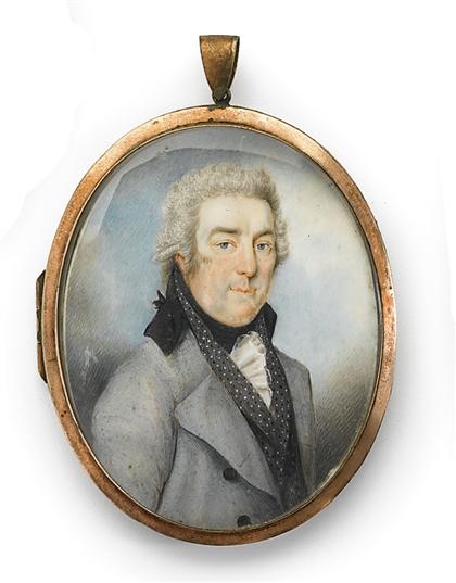 Appraisal: Anglo-American portrait miniature of a gentleman early th century H