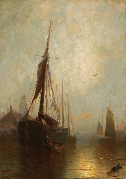 Appraisal: McCORD GEORGE HERBERT American - Ships in Port oil on