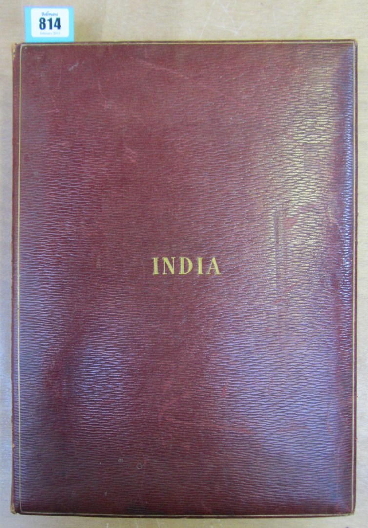 Appraisal: INDIA - a folio gilt-morocco album containing approx loosely inserted