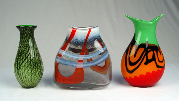 Appraisal: ITALIAN GLASS VASES MURANO MAGNIN To include Illegibly signed Murano