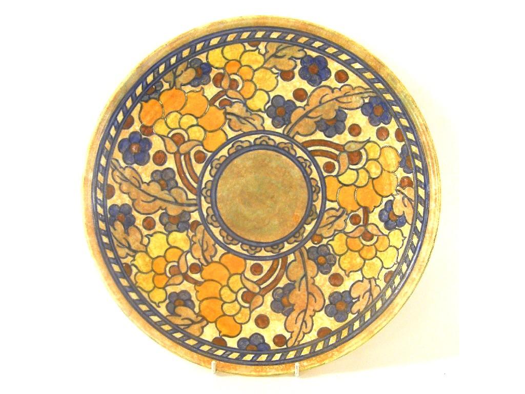 Appraisal: Charlotte Rhead Crown Ducal 'Byzantine' wall plate pattern signed diameter