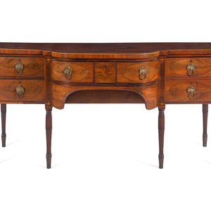 Appraisal: A George III Mahogany Satinwood and Rosewood Sideboard Circa Height