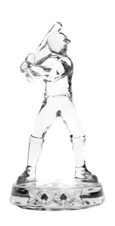 Appraisal: WATERFORD CRYSTAL NY YANKEES STATUEWaterford crystal baseball batter figurine with