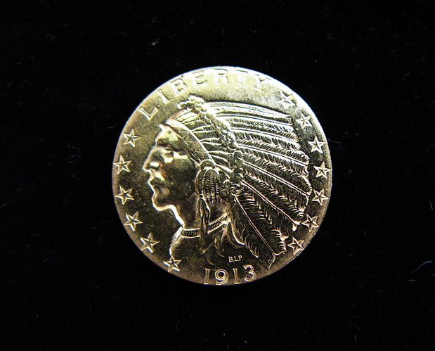 Appraisal: U S FIVE DOLLAR GOLD COIN Indian head variety -P