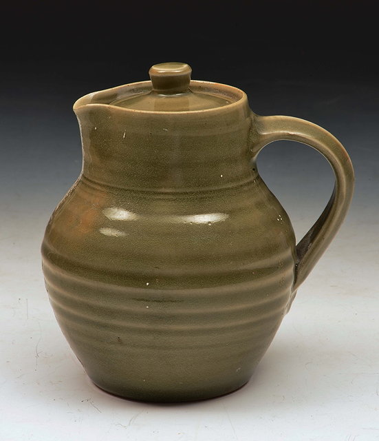 Appraisal: Harry Davis British - at Crowan PotteryJug celadon glaze impressed