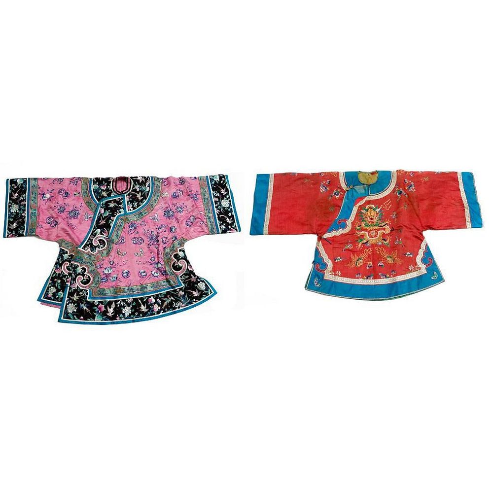 Appraisal: Chinese Silk Embroidered Jackets Circa Greatest length in cm Condition