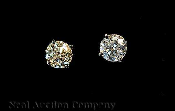 Appraisal: A Pair of kt White Gold and Diamond Stud Earrings