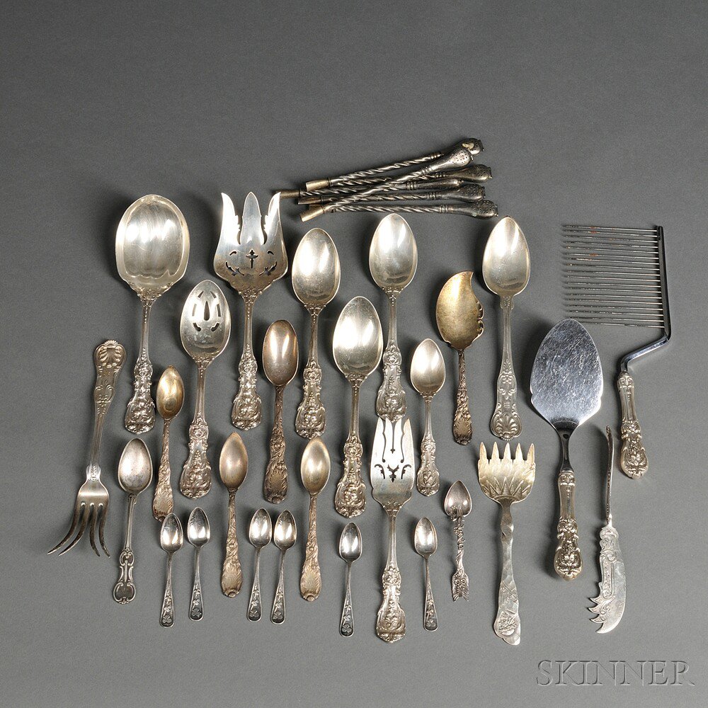 Appraisal: Assorted Group of Silver Flatware th th century mostly American