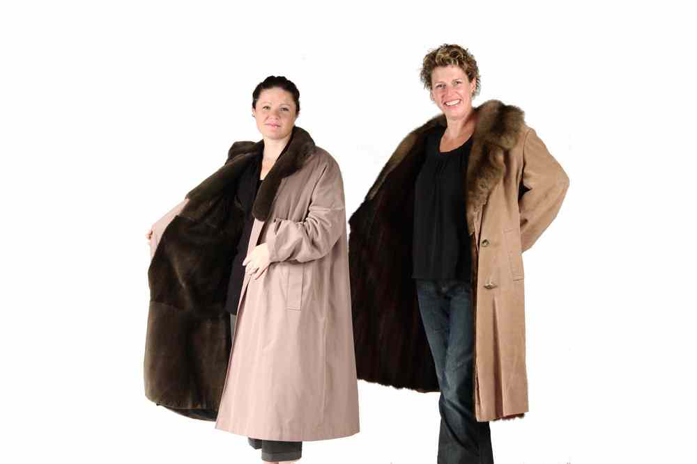 Appraisal: STORM COATS - - Sheared nutria lined storm coat tan