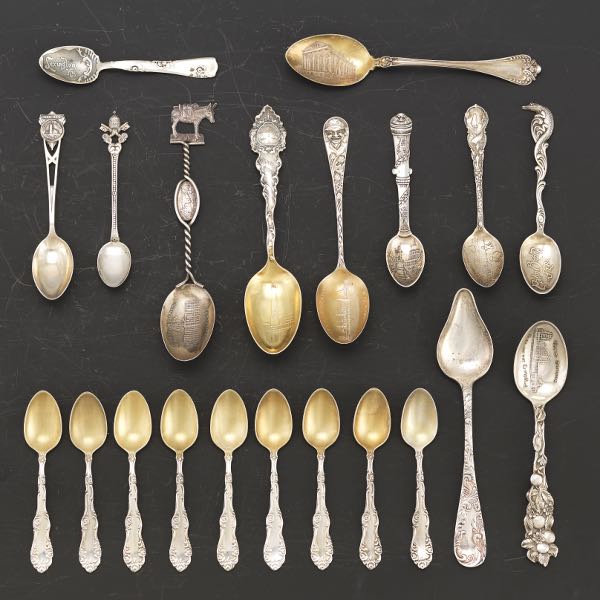 Appraisal: Group of Twelve Assorted Silver Spoons Assorted spoons all but