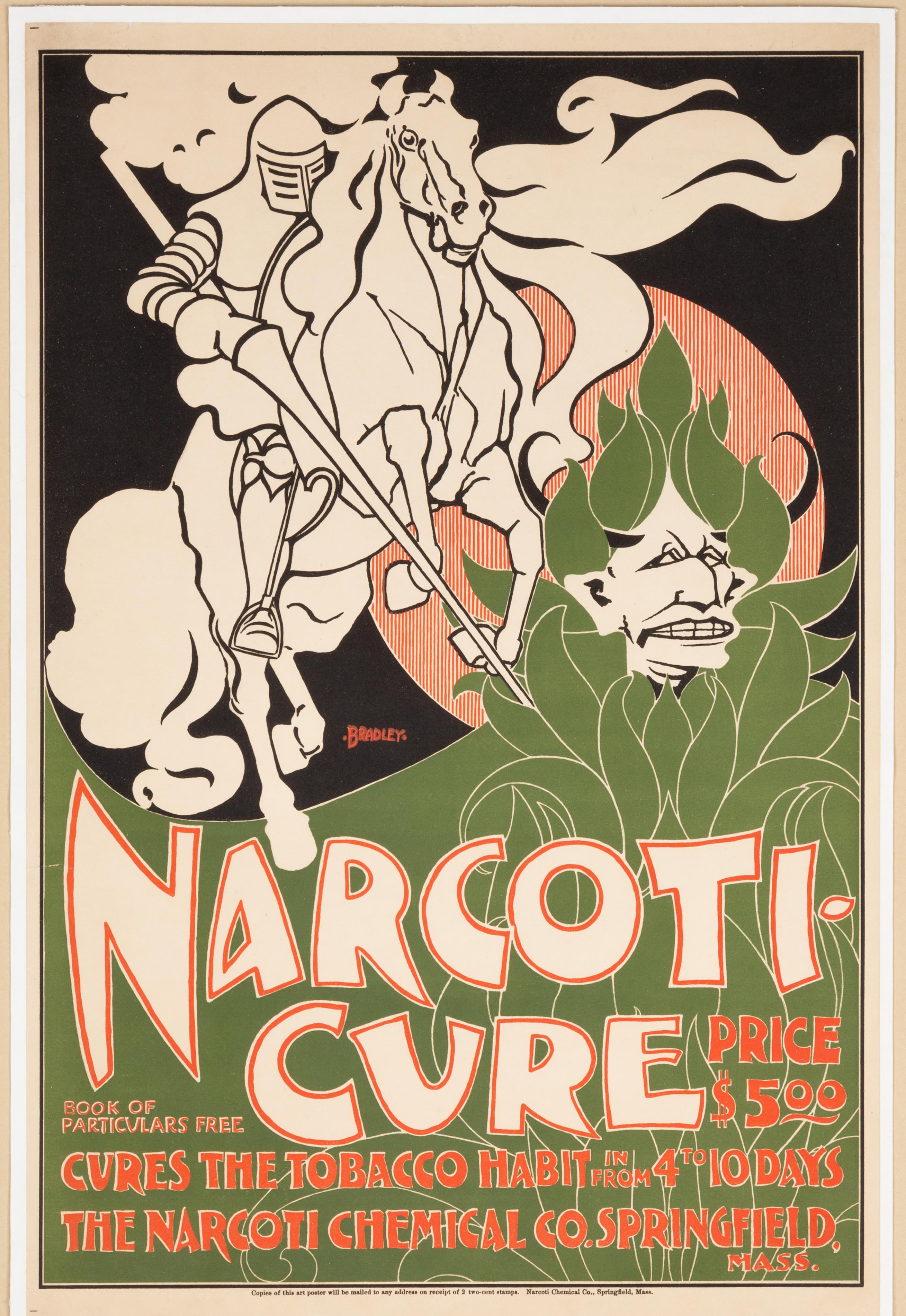 Appraisal: WILLIAM H BRADLEY AMERICAN - NARCOTI-CURE Original color poster for