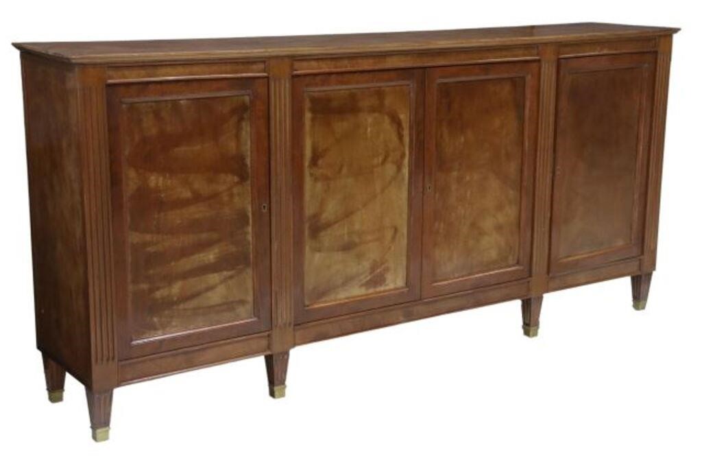 Appraisal: French Louis XVI style mahogany sideboard th c long rectangular