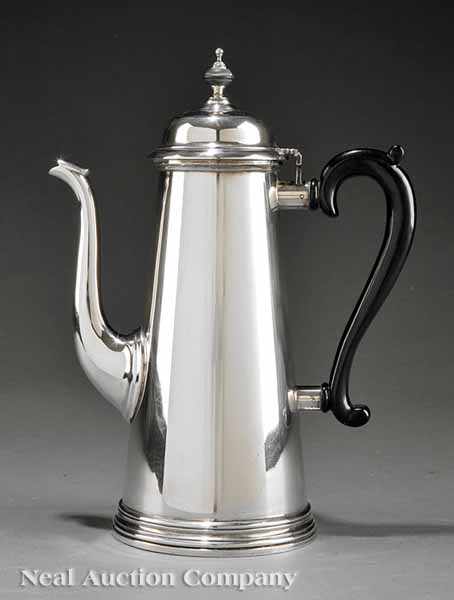 Appraisal: A Tiffany Sterling Silver Coffee Pot in the Colonial Style