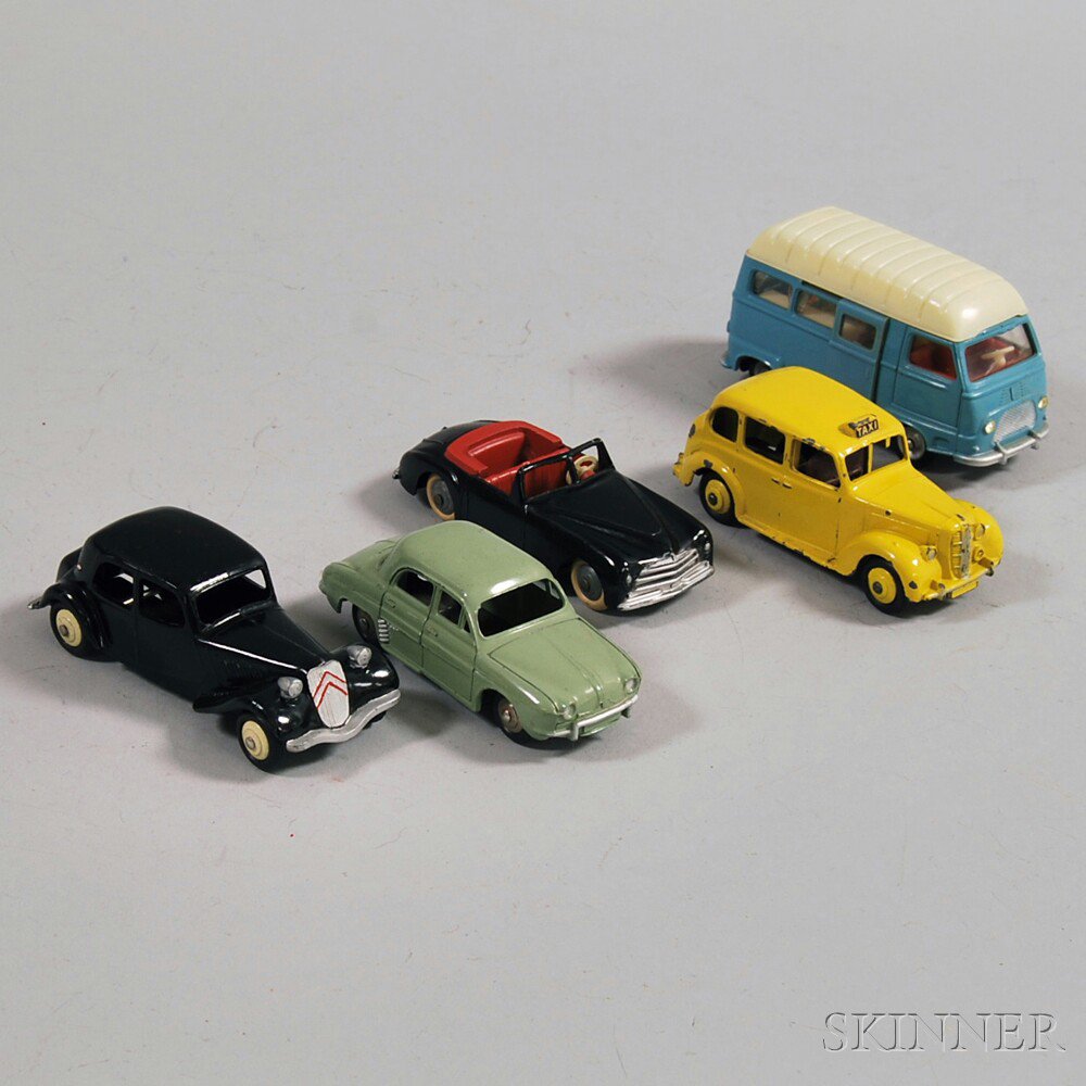 Appraisal: Five Meccano Dinky Toys Die-cast Metal Automobiles England and France